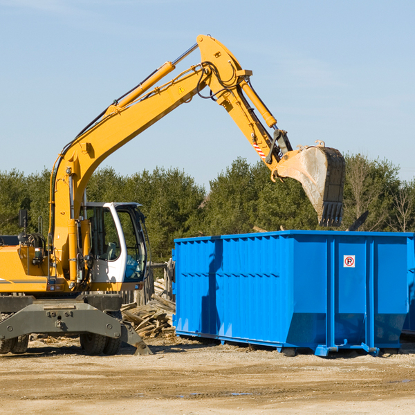 are there any restrictions on where a residential dumpster can be placed in Westfield